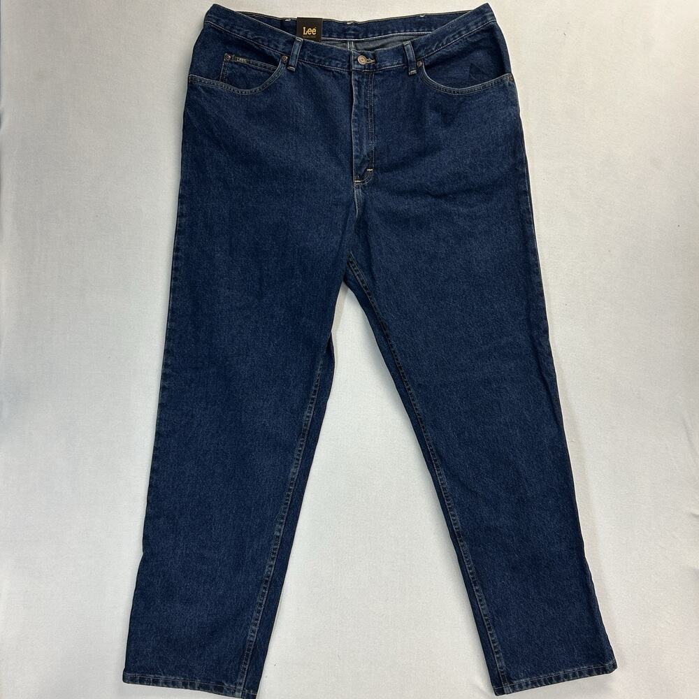 Lee NEW Relaxed Fit Straight Leg Jeans Mens Size 42x32 Blue Classic Denim Casual